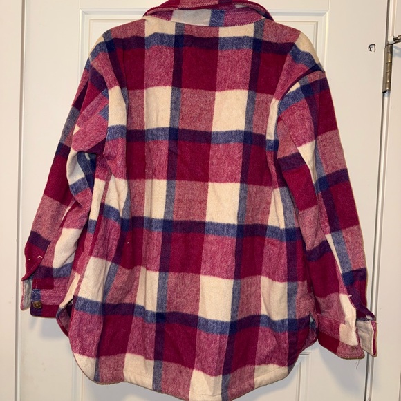 Plaid Button-Up Shacket - Picture 2 of 3